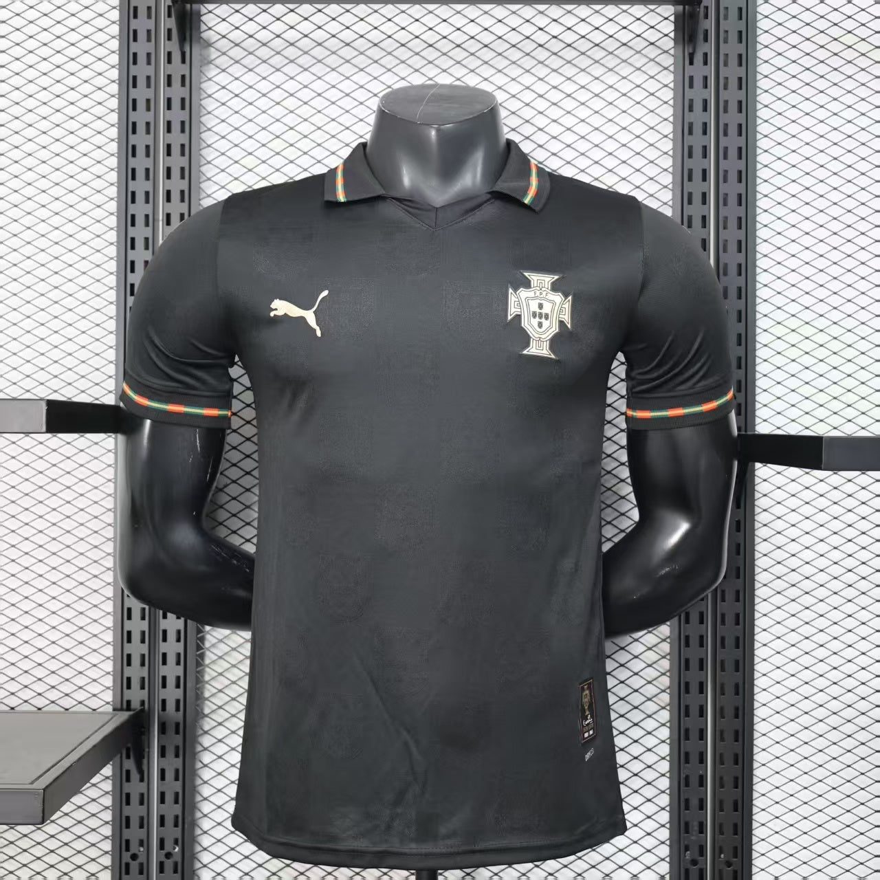Camiseta negra de edición especial para jugador de Portugal, talla 25/26
