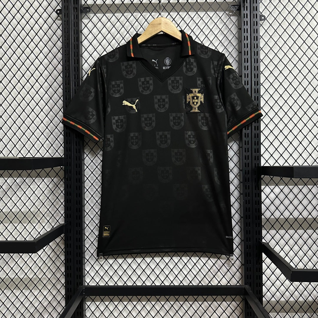 Camiseta negra de edición especial de Portugal, talla 25/26