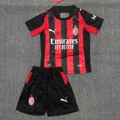 Equipación local del AC Milan 25/26 para niños
