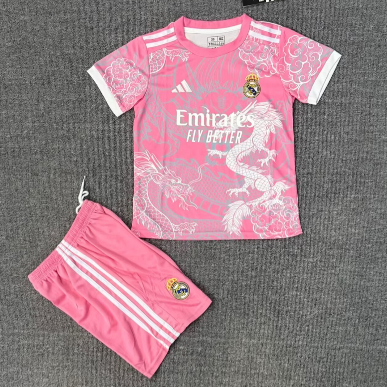 Conjunto infantil del Real Madrid 25/26 Dragón Rosa