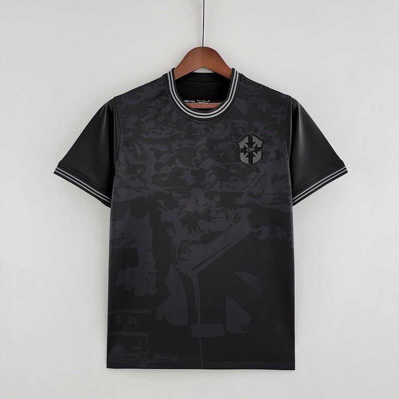 Camiseta negra completa de Brasil 2022