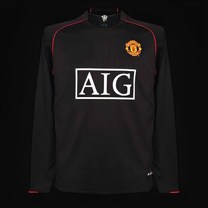 Camiseta retro de manga larga del Manchester United, temporada 2007-2008.