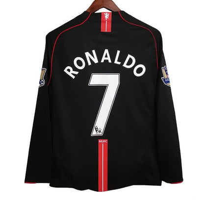 Camiseta retro de manga larga del Manchester United, temporada 2007-2008.