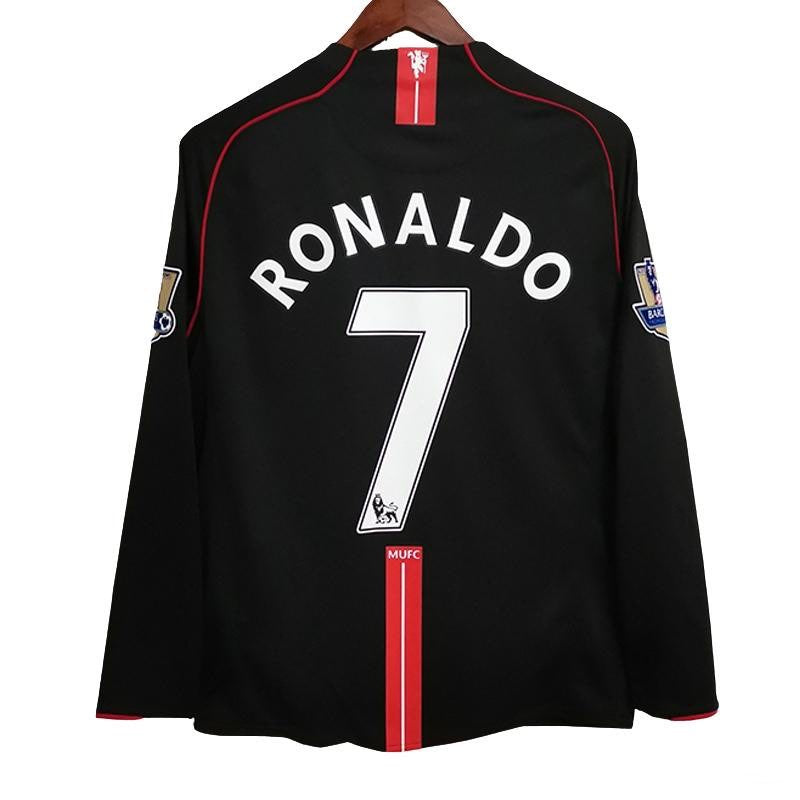 Camiseta retro de manga larga del Manchester United, temporada 2007-2008.