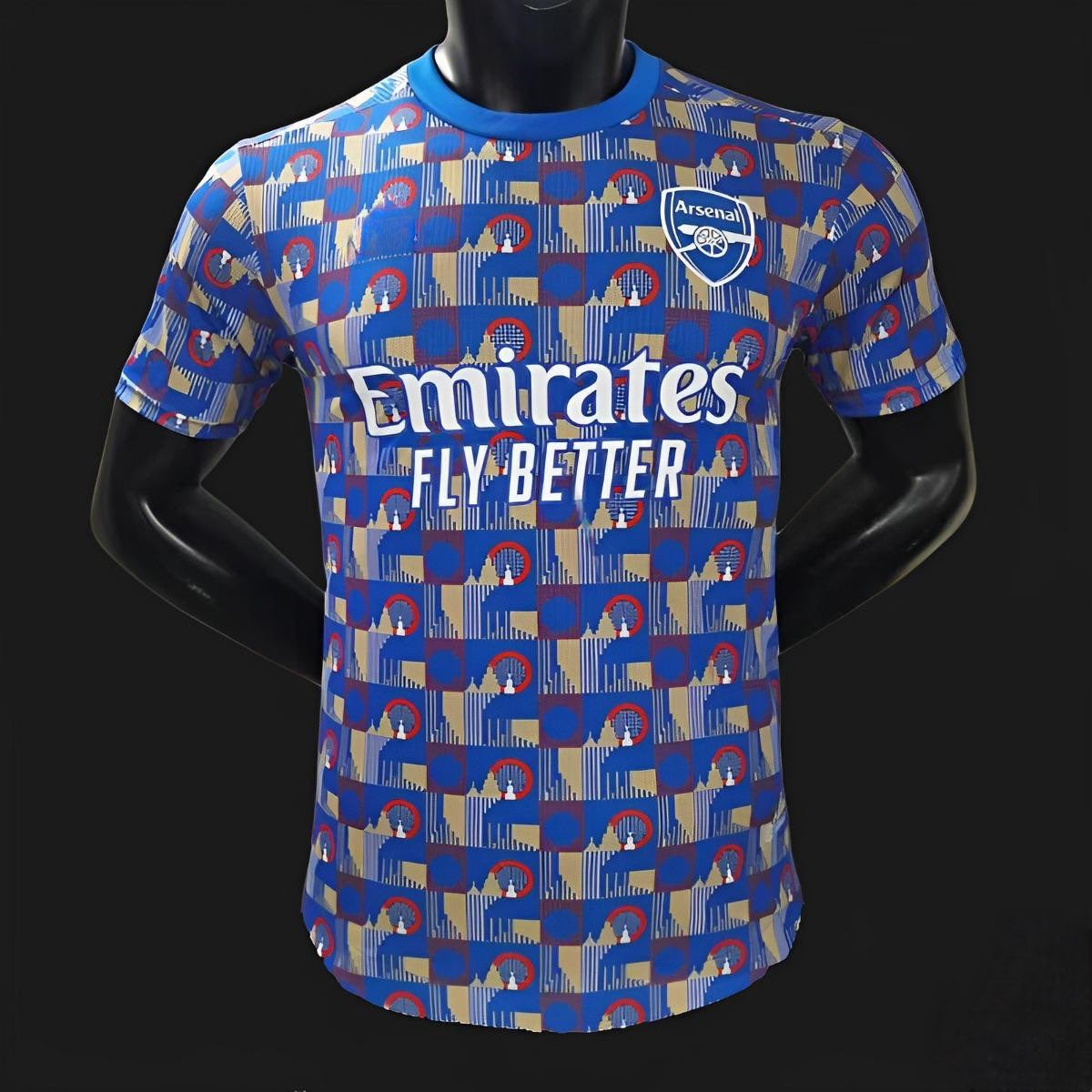 Camiseta de prepartido del Arsenal, versión jugador, temporadas 2023 y 2024.