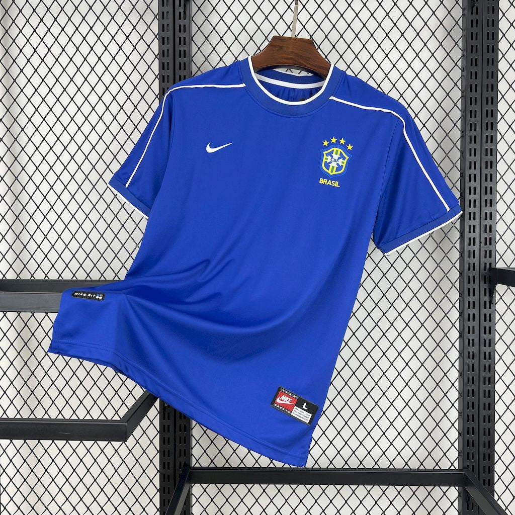 Camiseta retro de visitante de Brasil 1998