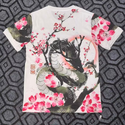 Camiseta especial de anime japonés con dragón rosa, talla 25/26.