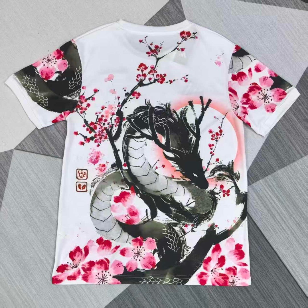 Camiseta especial de anime japonés con dragón rosa, talla 25/26.