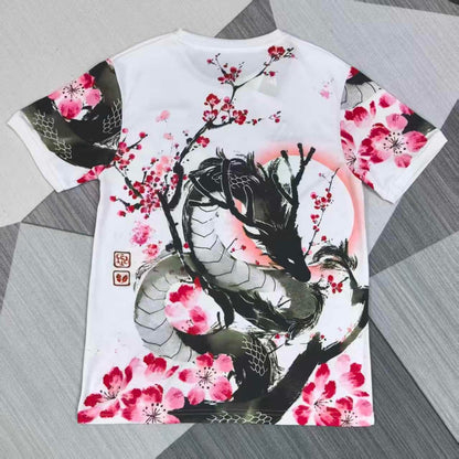 Camiseta especial de anime japonés con dragón rosa, talla 25/26.