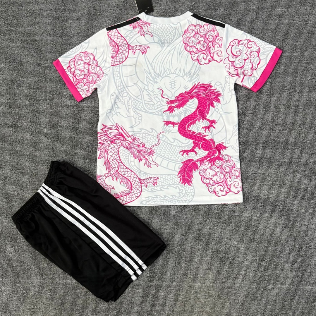 Conjunto infantil especial del Real Madrid 25/26 Dragón rosa