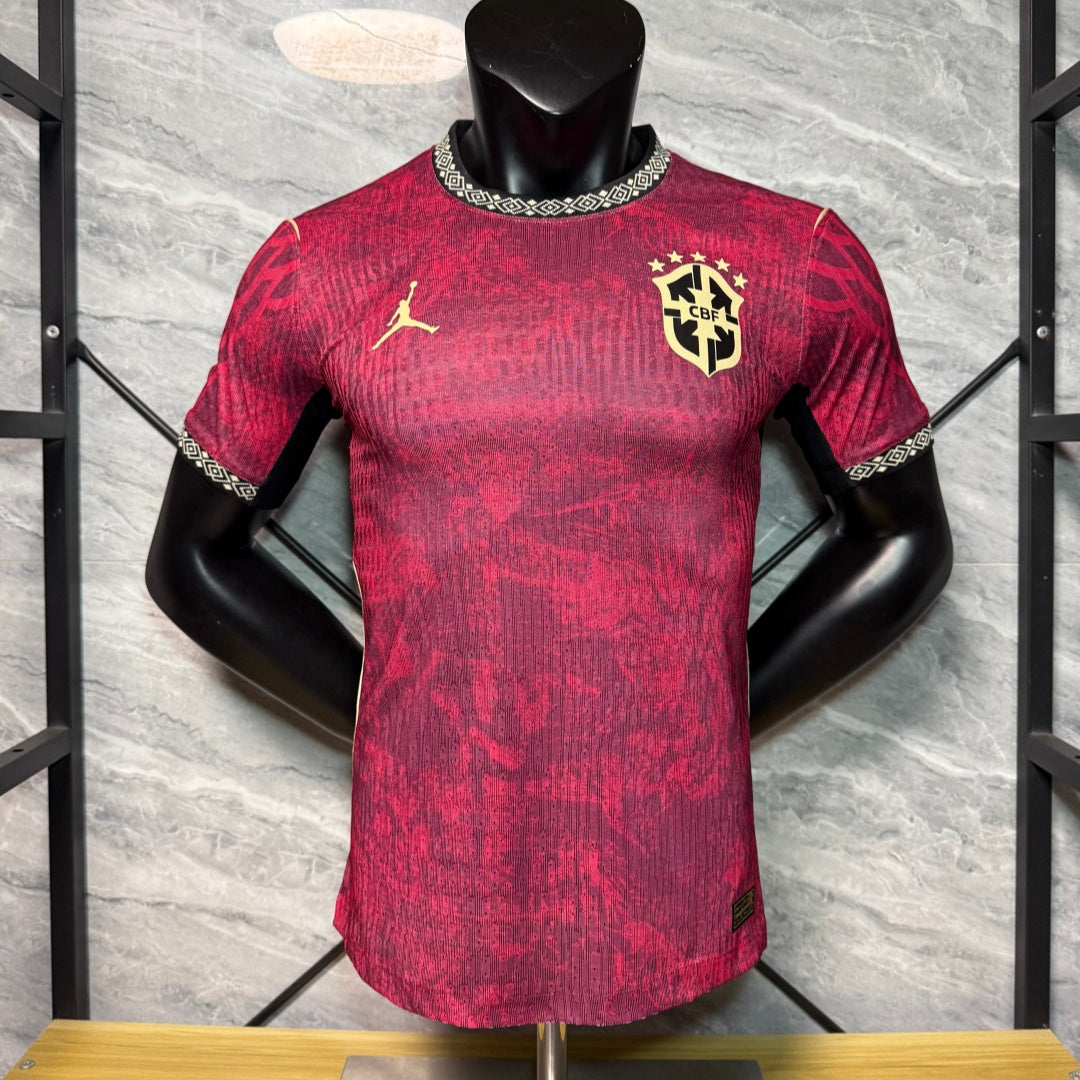Camiseta de jugador de Brasil talla 25/26, edición especial roja A.
