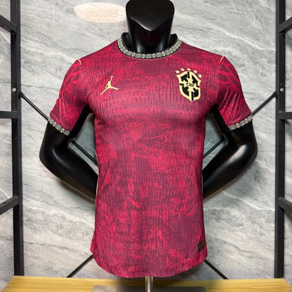 Camiseta de jugador de Brasil talla 25/26, edición especial roja A.